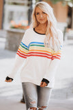 Rainbow Print White Long Sleeve Top