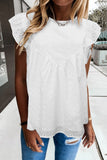 Perforating Hollow-out Ruffled Flowy Top