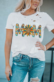 Sunflower-MoM Printed Short Sleeves Hollow Tee