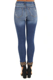 Hollow Out Leopard Patchwork Distressed Jeans