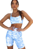 Charcoal Leopard Print Sports Bra Shorts Set
