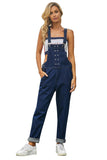 Grommet Detail Light Blue Denim Overall