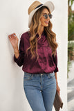Satin Button Shirt with Pocket
