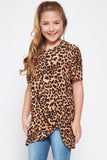 Camouflage Print Twist Girls Tee