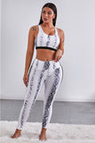 Snaking Around Snake Print Athletic Crop Vest Leggings Set