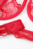 Sexy Lace Crisscross Back Triangle Bra & Lace-up Thong Set