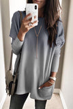 Color Block Pocketed Side Long Top