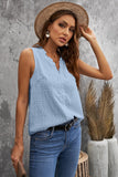Crochet V Neck Textured Tank Top