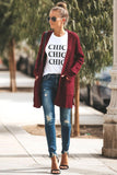 Shawl Neckline Long Sleeve Cardigan with Pocket