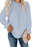 Swiss Dot Smocked Long Sleeve Top