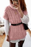 Turtleneck Braided Knitted Vest