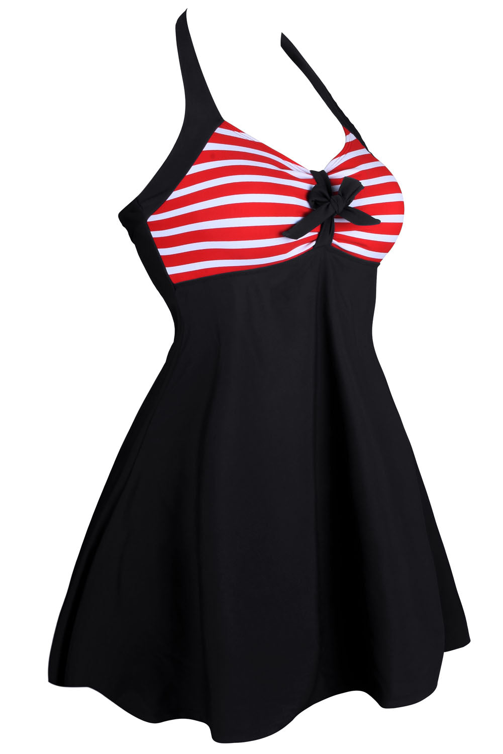 Stripes Black One-piece Swimdress