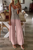 Gradient Color Spaghetti V-Neck Wide Leg Jumpsuit