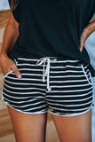 Disconnect Striped Cotton Blend Pocketed Shorts