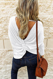 Twist Knot Waffle Knit Long Sleeve Top