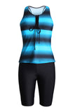 Ombre Print Racerback Tankini Swimsuit