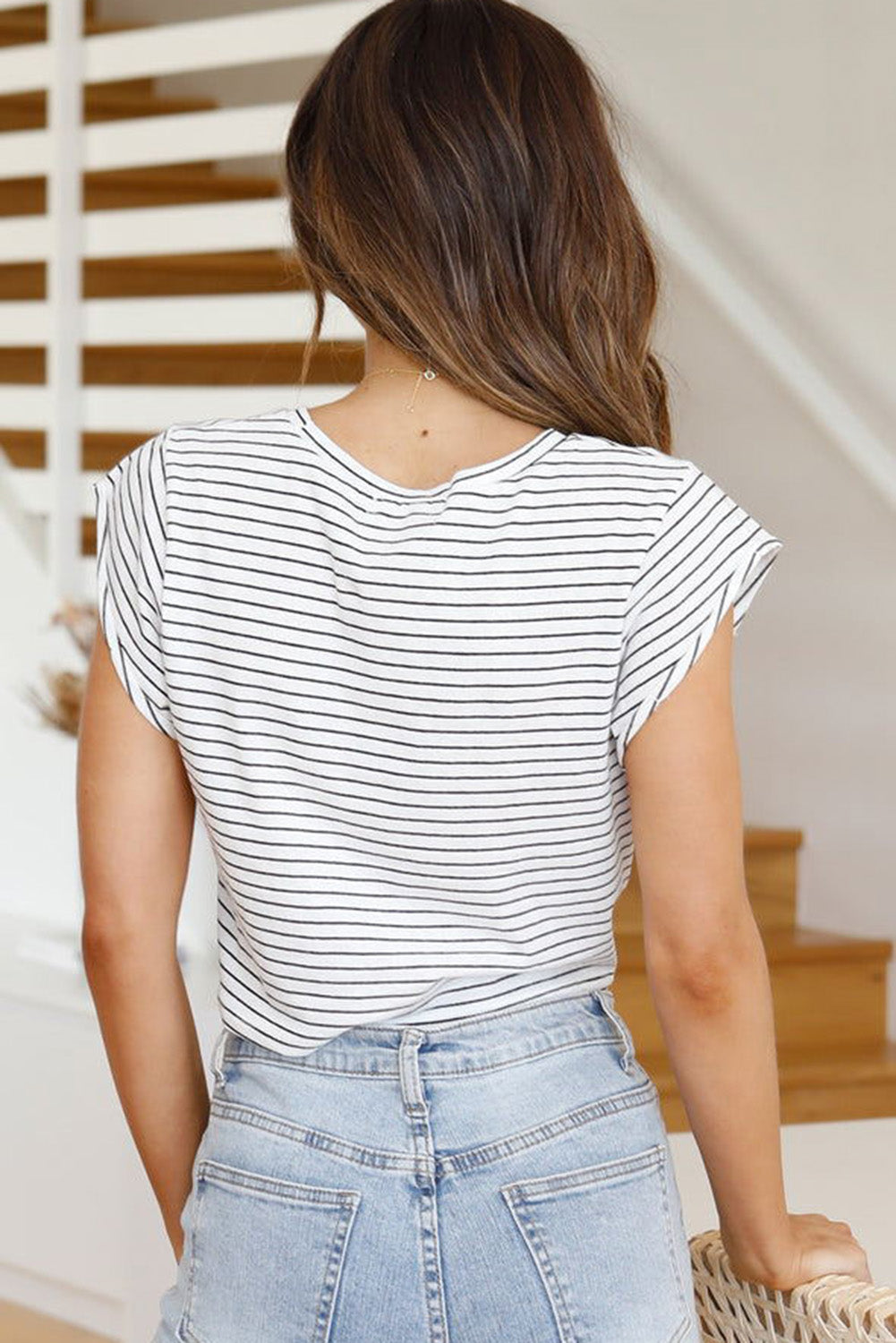 Striped Crop Top with Tie up