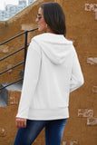White Half-zip Quilted Hoodie