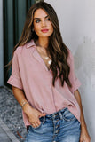 Short Sleeve Button Solid Shirt