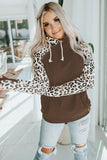 Leopard Print Patchwork Hoodie