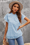 Ruffled Sleeve Swiss Dot T-shirts