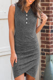 Sleeveless Arched Hem Knitted Mini Dress