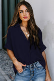 Short Sleeve Button Solid Shirt