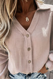 Turn Collar V Neck Crinkled Cuffed Shirt