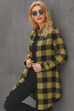 Turn-down Collar Plaid Shirt Coat
