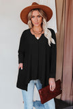 Asymmetric Hemline Long Sleeve Top