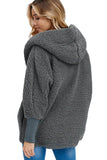 Woolen Fur Horn Button Oversize Jacket
