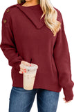 Buttoned Cowl Neck Sweater