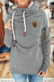 Cowl Neck Drawstring Hoodie