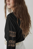 Black Lace Crochet Button-up Long Sleeve Shirt