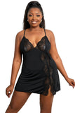 Multicolor Lace Stitching Tie Dye Plus Size Babydoll
