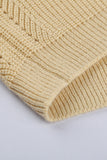 Apricot Bateau Neck Patchwork Long Sleeve Sweater