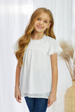 Little Girl Swiss Dot Ruffle Sleeves Top