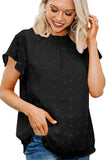 Ruffled Sleeve Swiss Dot T-shirts