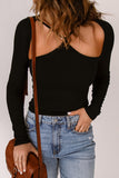 Strappy Hollow-out Long Sleeve Knit Top