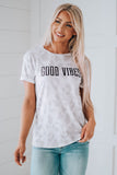 GOOD VIBES Leopard Print Tee