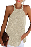Khaki Dotted Print Tank with Slit