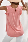 Keyhole Back Ruffled Sleeveless Top