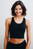 Black Lace Up Crop Top