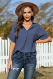 Short Sleeve Button Solid Shirt
