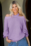 Cool Breeze Cotton Cold Shoulder Sweater