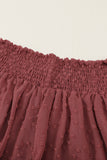 Smocked Waist Swiss Dot Casual Shorts
