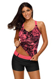 Floral Printed Blouson Tankini Top