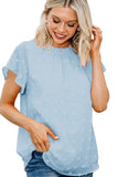 Ruffled Sleeve Swiss Dot T-shirts