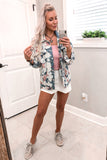 Stars Tie Dye Print Buttoned Denim Jacket