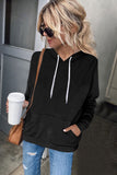 Drawstring Long Sleeve Hoodie with Kangaroo Pocket